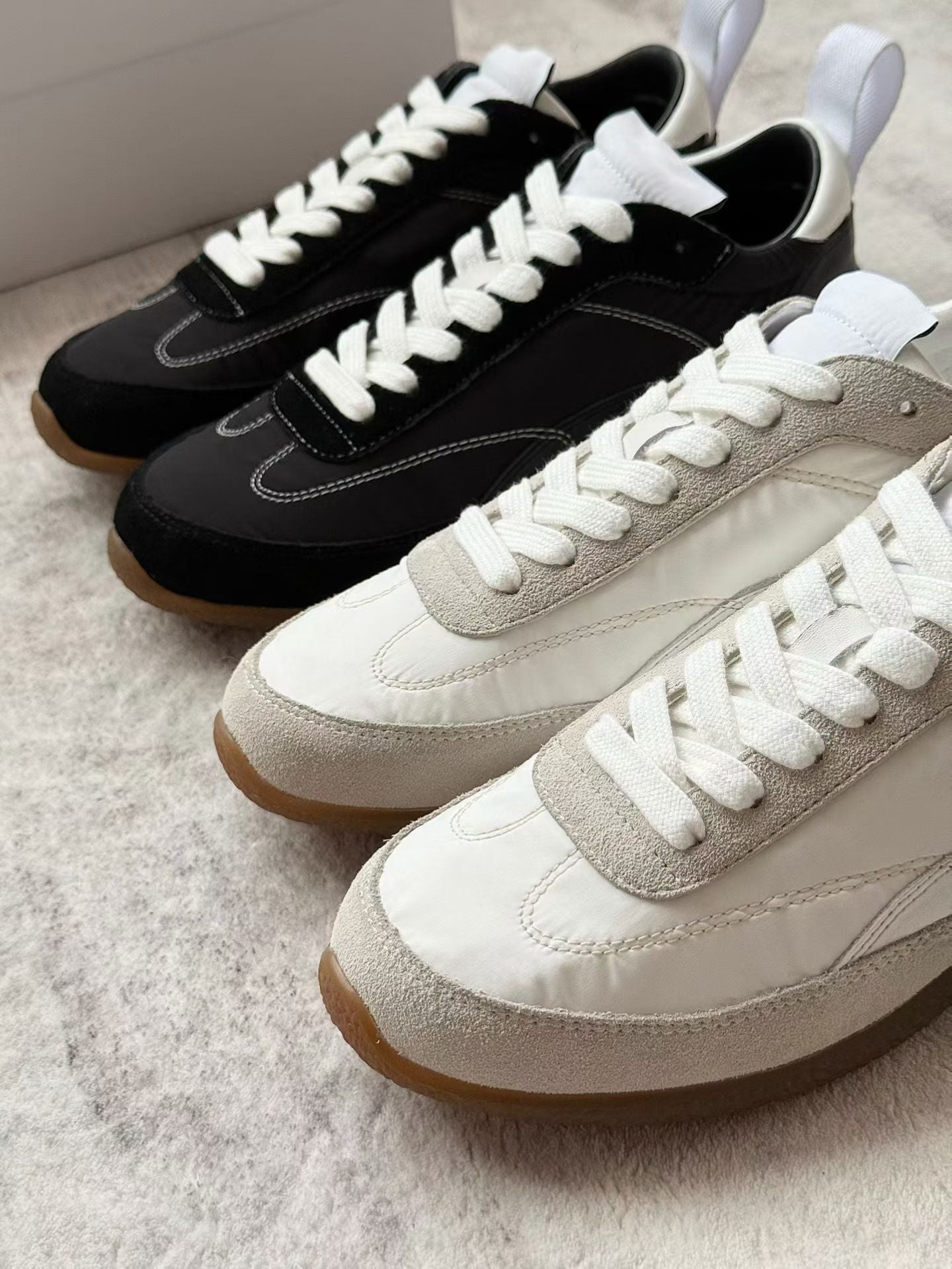 Suede Panel Leather Trainer Sneakers