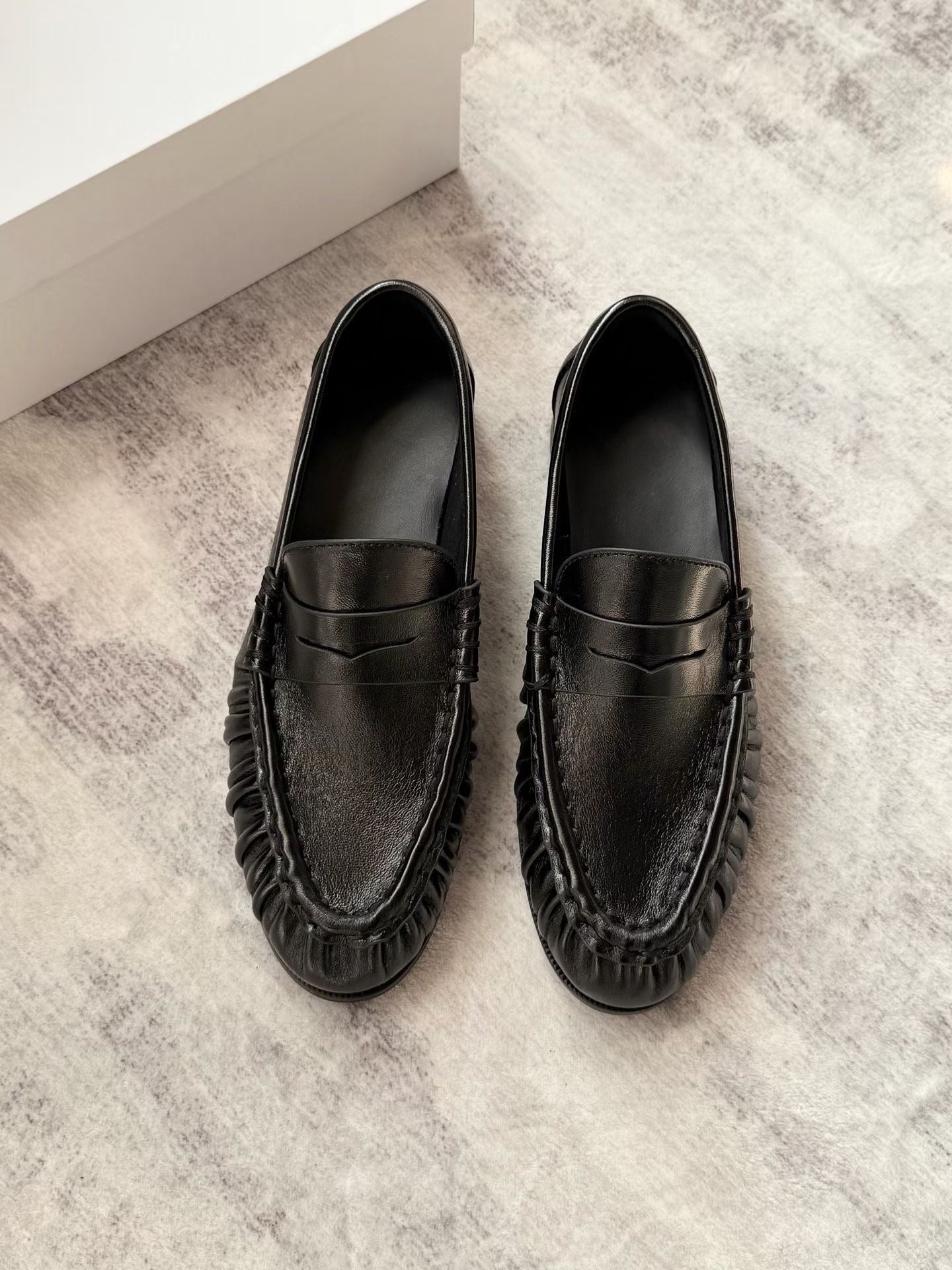 Classic Pleated Leather Loafers