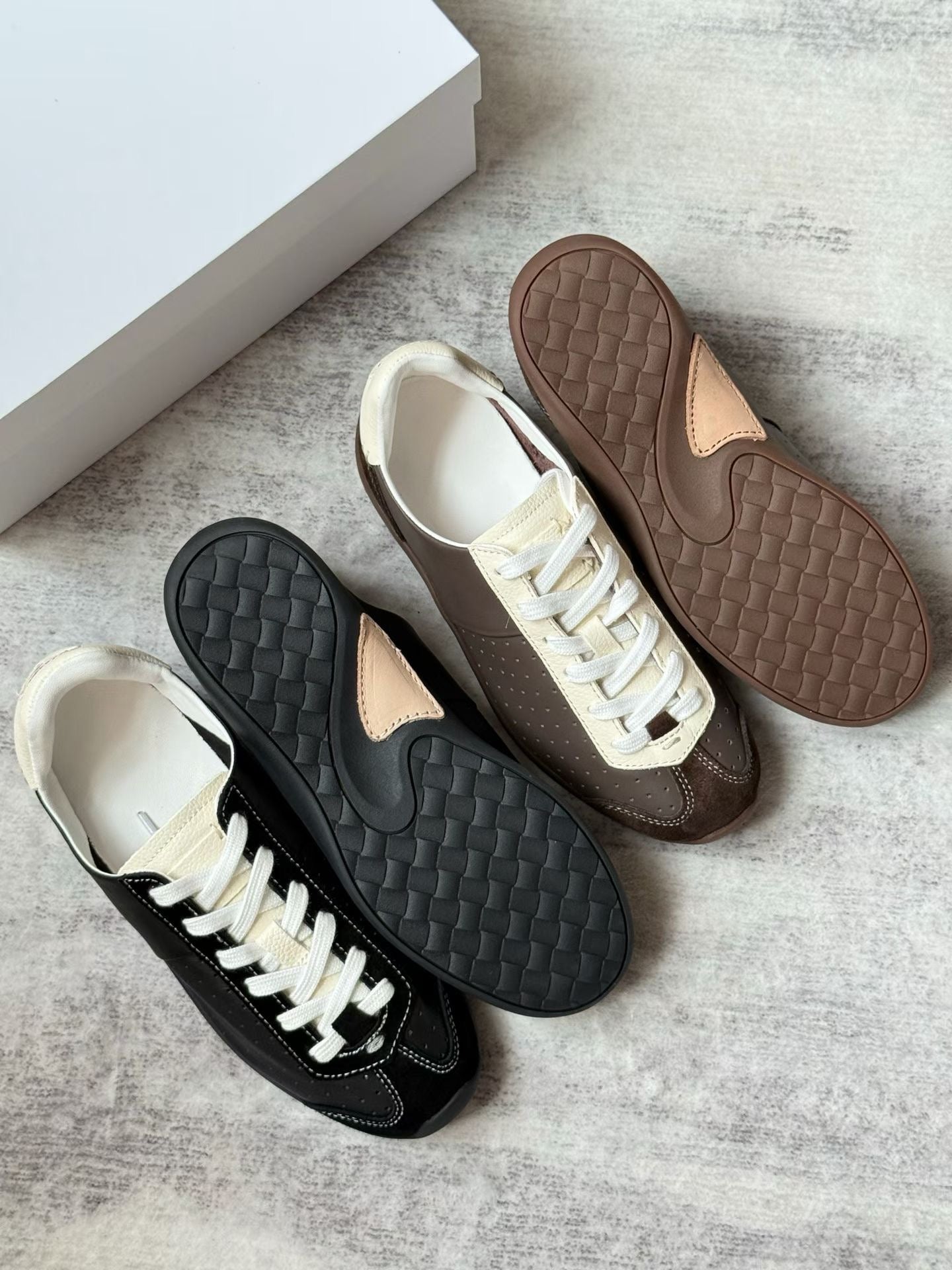 Retro Suede Leather Trainer Sneakers