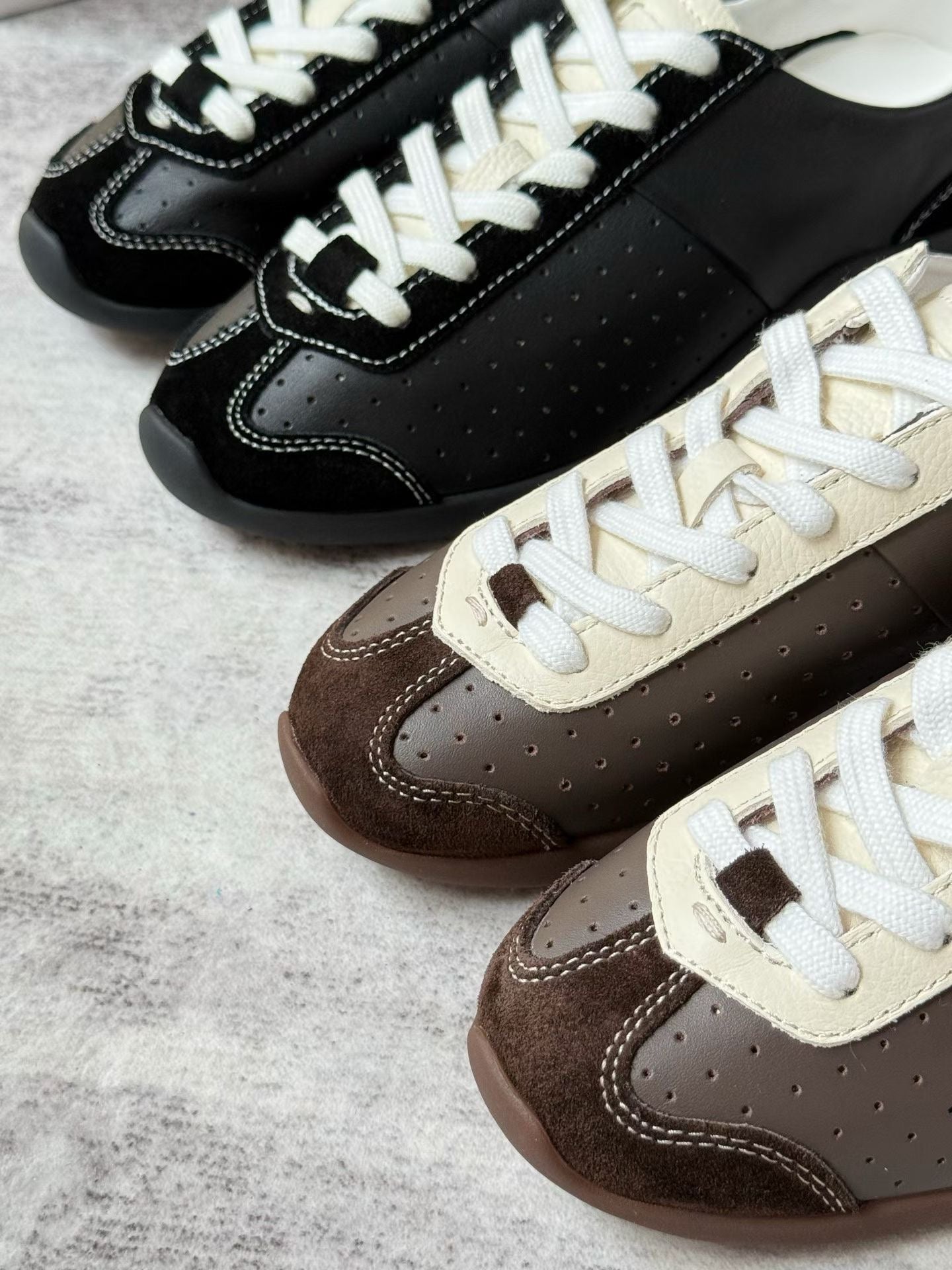 Retro Suede Leather Trainer Sneakers