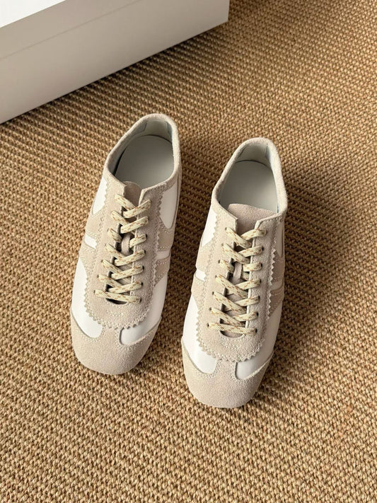 Retro Leather Suede Trainer Sneakers
