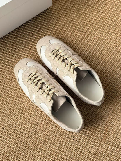 Retro Leather Suede Trainer Sneakers