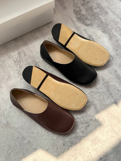 Anatomic Square Toe Leather Flats