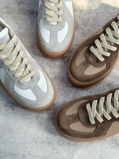 Retro Platform Leather Sneakers