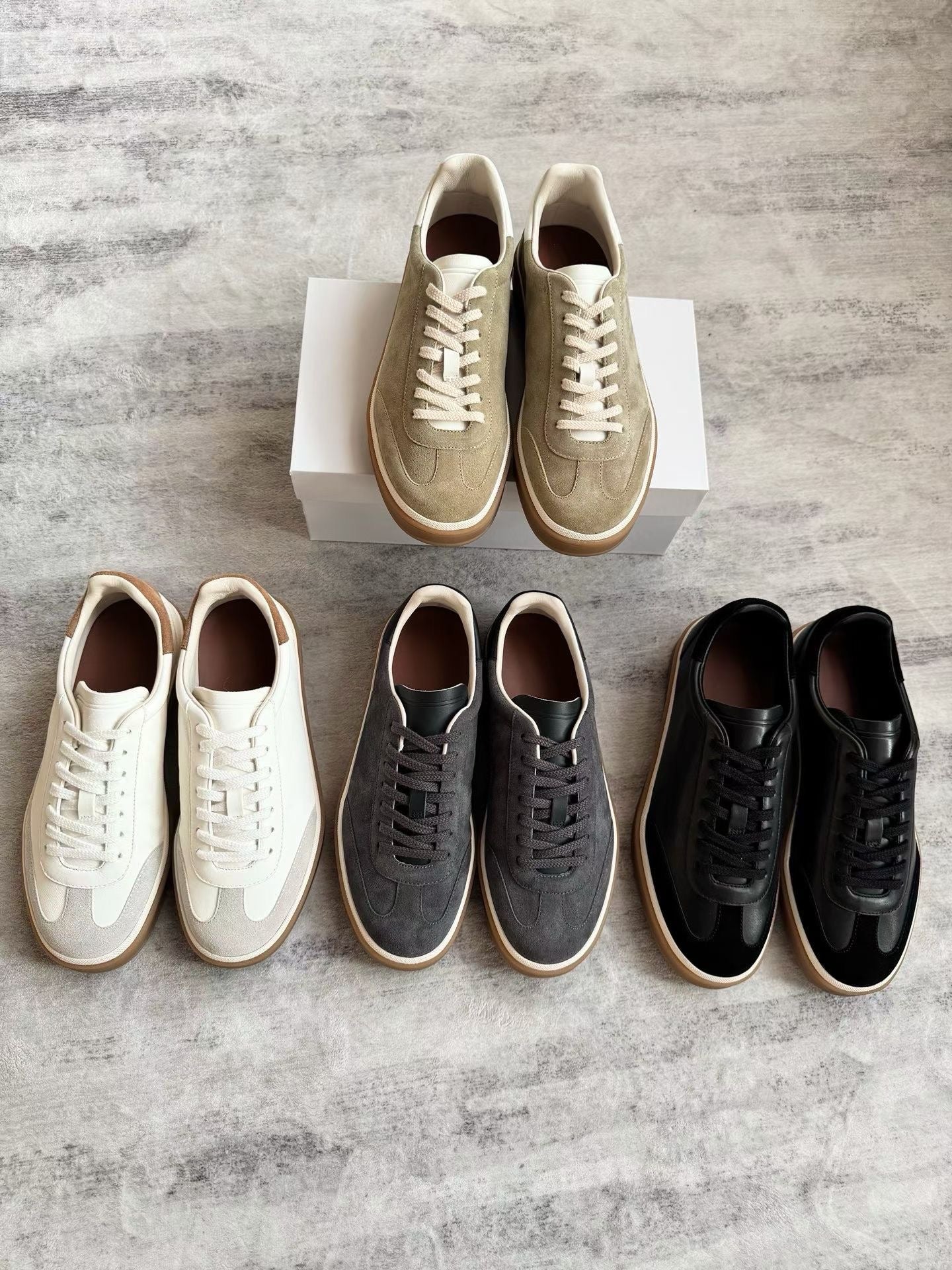 Retro Leather Tennis Trainer Sneakers