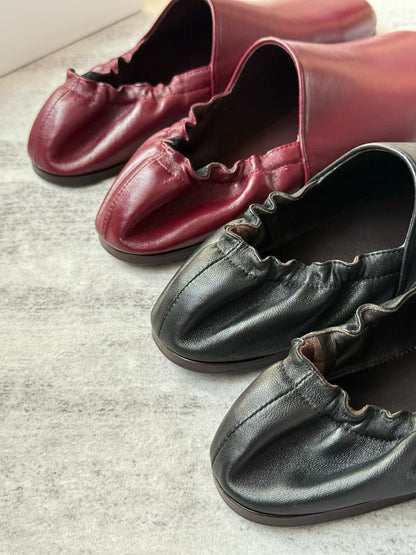 Soft Leather Slip-On Flats