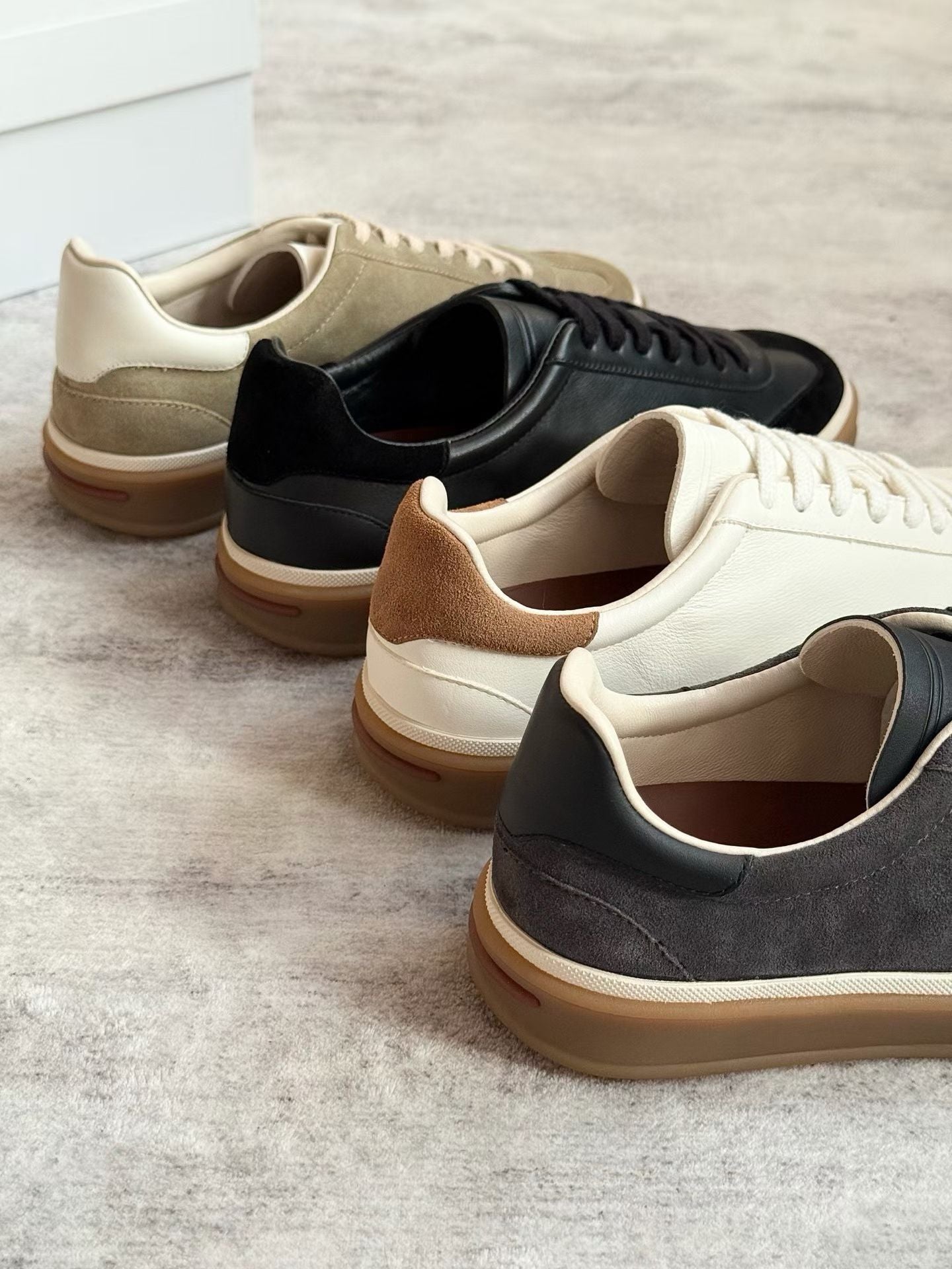 Retro Leather Tennis Trainer Sneakers