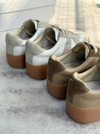 Retro Platform Leather Sneakers