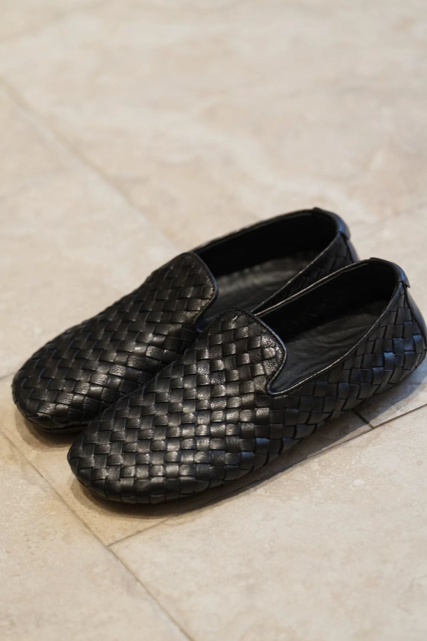 Handwoven Leather Slip-On Loafers