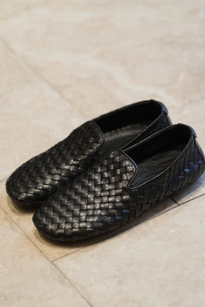 Handwoven Leather Slip-On Loafers
