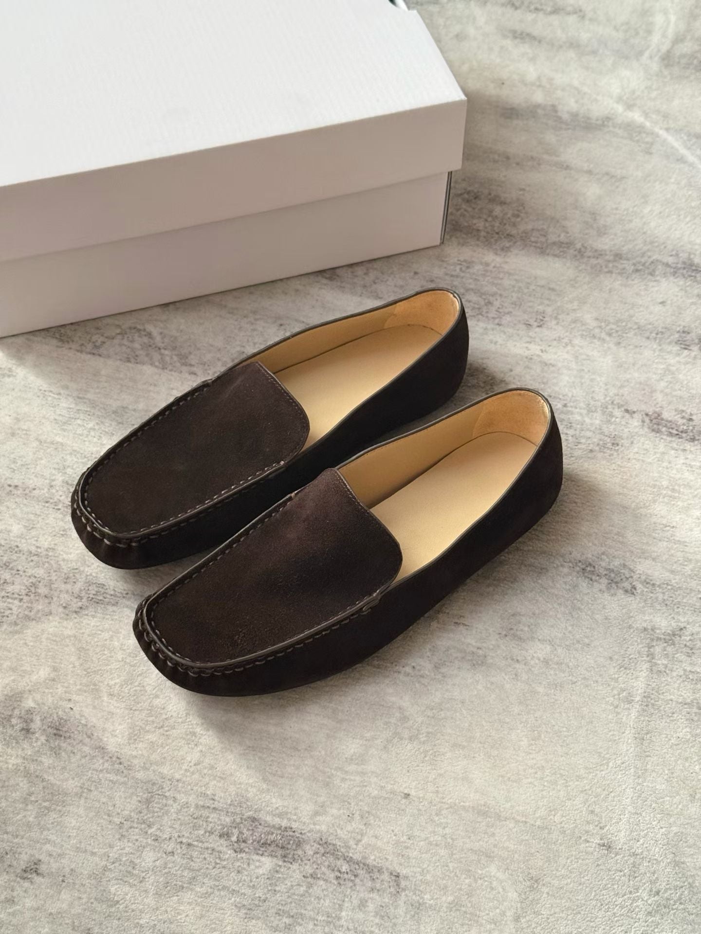 Suede Leather Slip-On Loafers