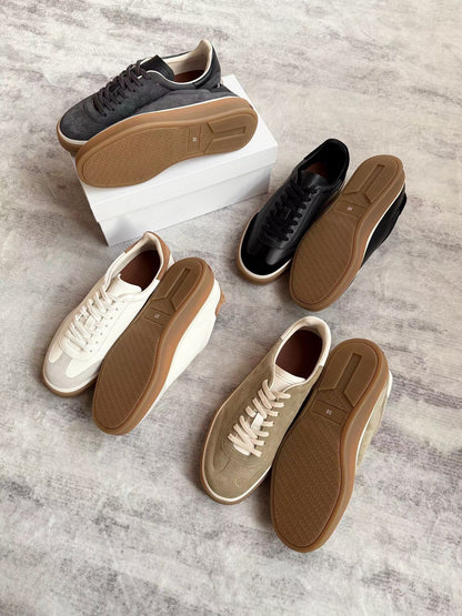 Retro Leather Tennis Trainer Sneakers