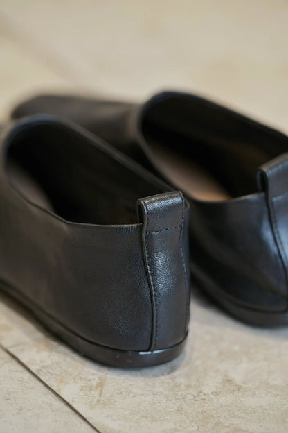 Minimalist Soft Leather Slip-On Flats