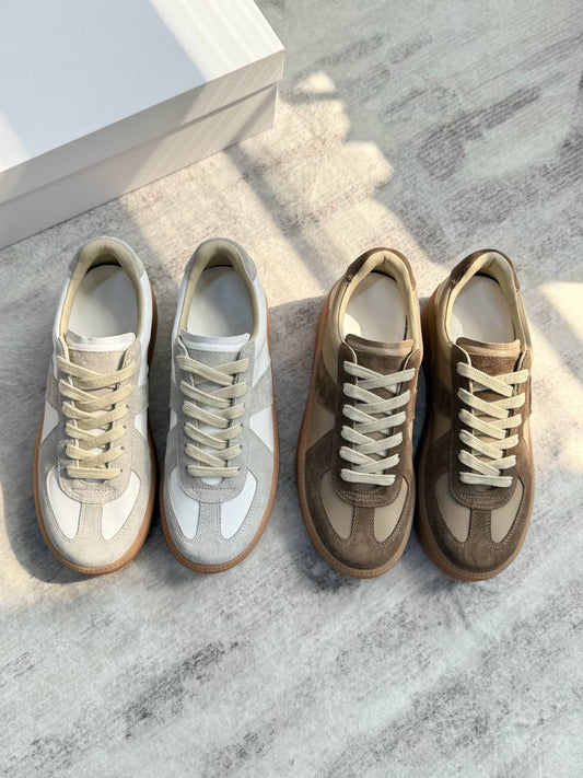 Retro Platform Leather Sneakers