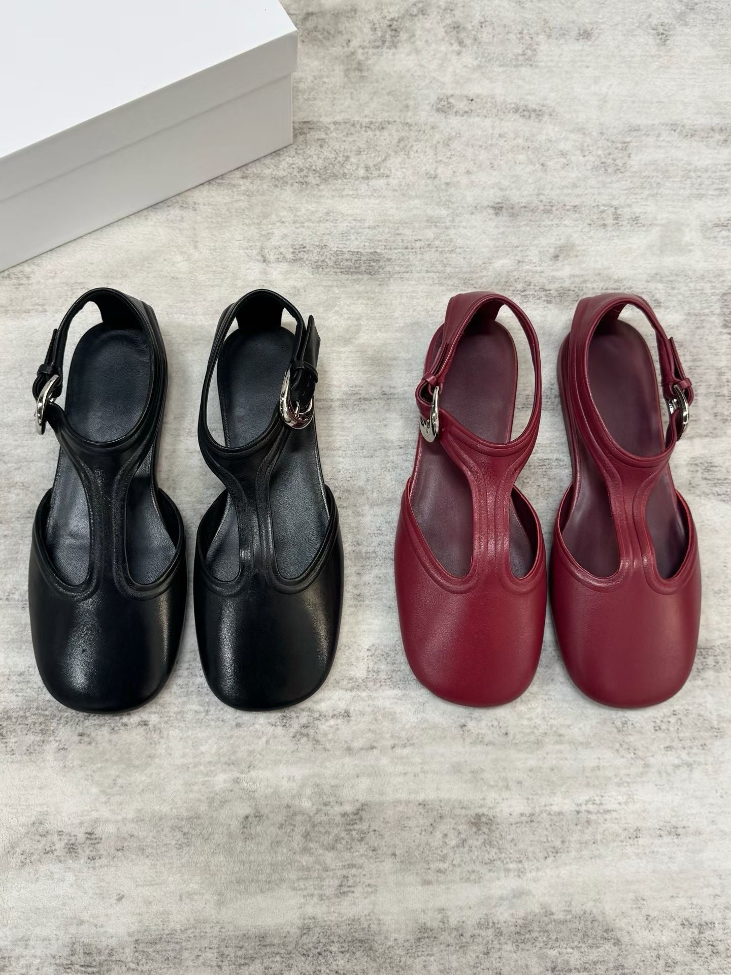 Minimal Leather Mary Jane Flats