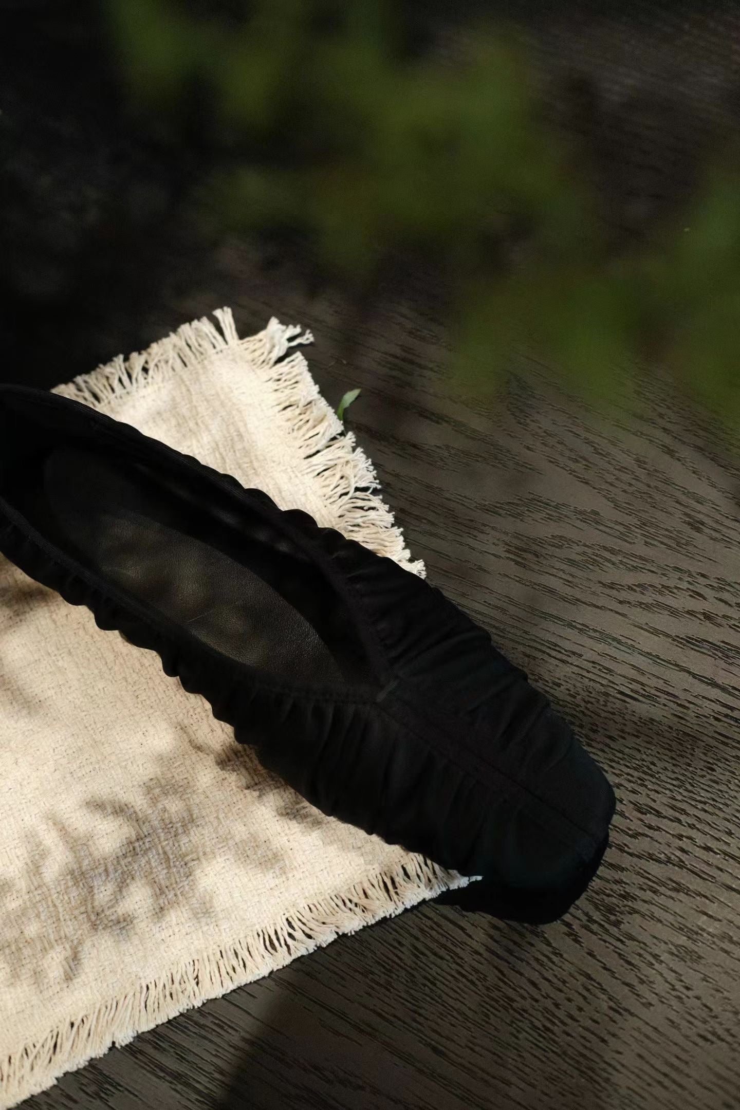 Silk Pleated Ballet Flats