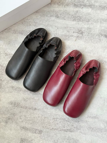 Soft Leather Slip-On Flats