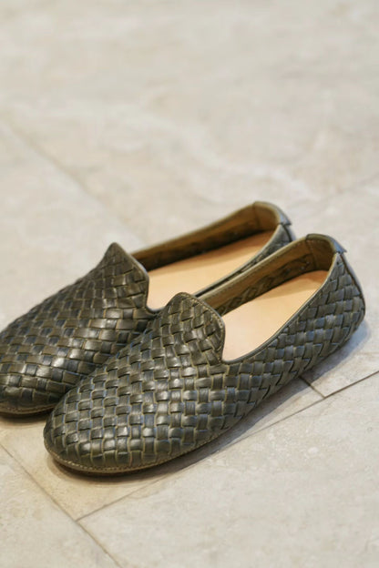 Handwoven Leather Slip-On Loafers
