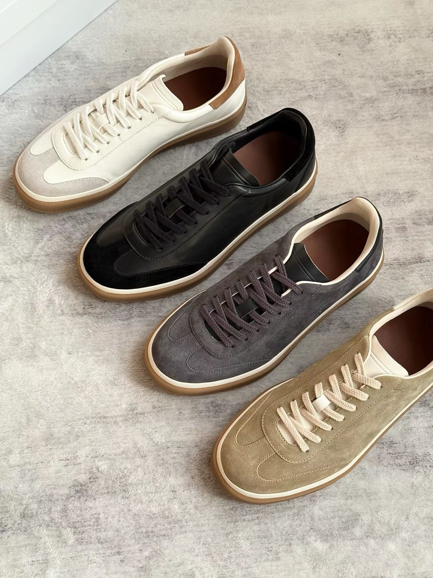 Retro Leather Tennis Trainer Sneakers