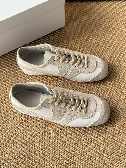 Retro Leather Suede Trainer Sneakers