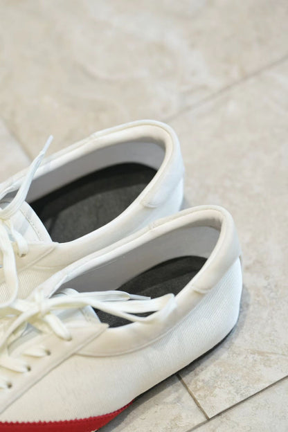 Retro Contrast Stripe Leather Ballet Flats