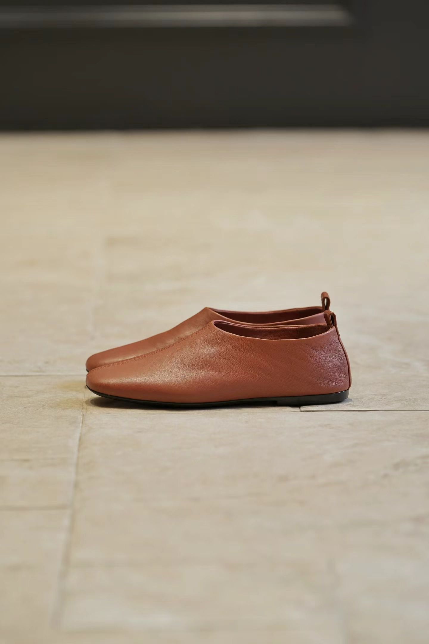 Minimalist Soft Leather Slip-On Flats