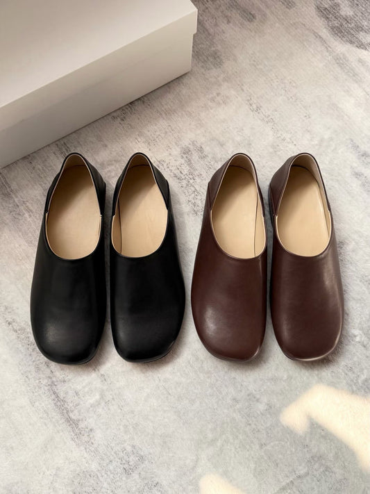 Anatomic Square Toe Leather Flats