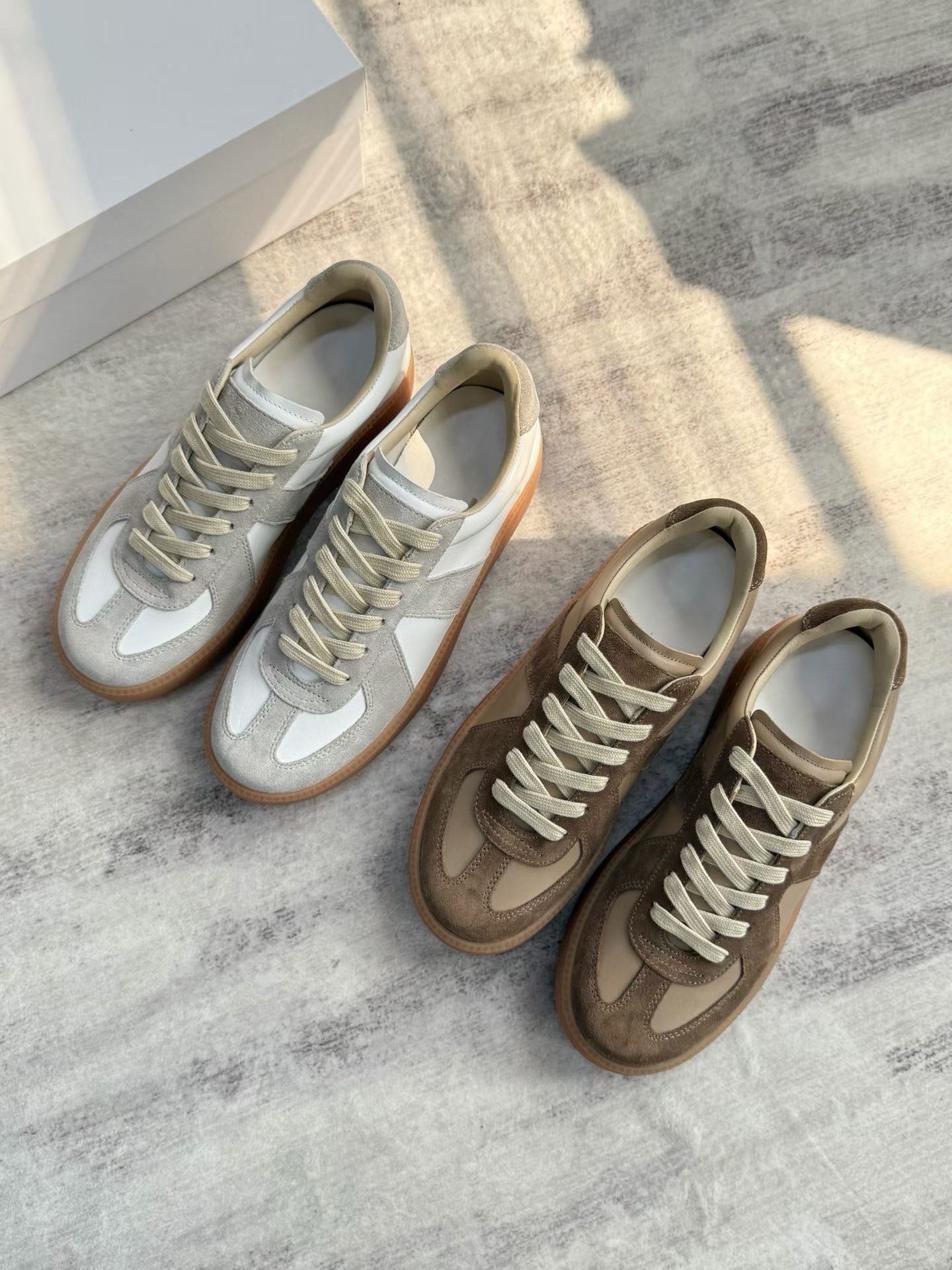 Retro Platform Leather Sneakers