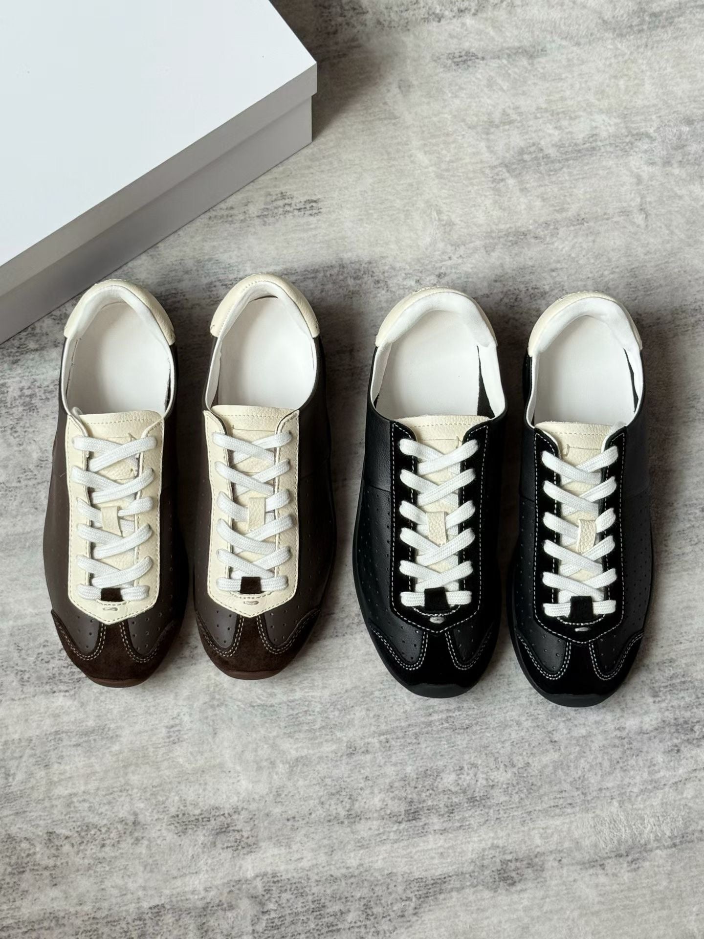 Retro Suede Leather Trainer Sneakers