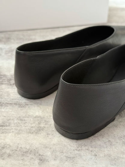 Pointed Toe Leather Ballet Flats