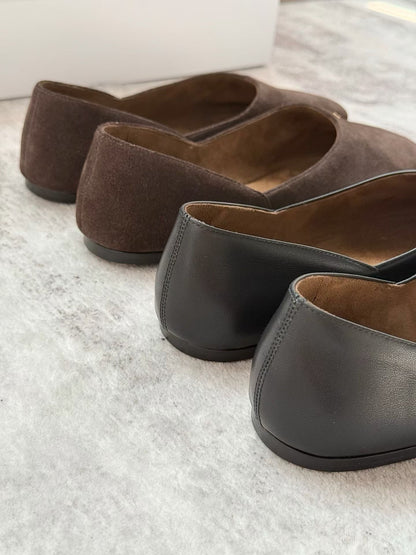 Retro Soft Leather Ballet Flats