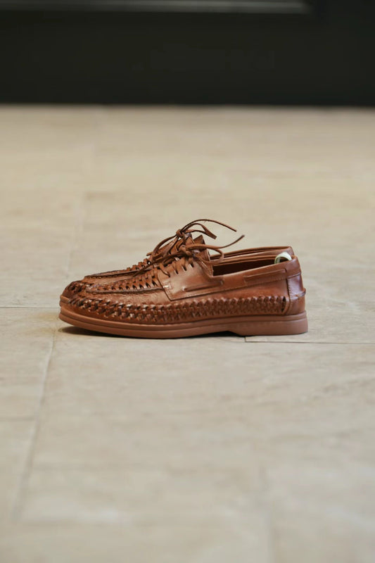 Woven Leather Tassel Loafers