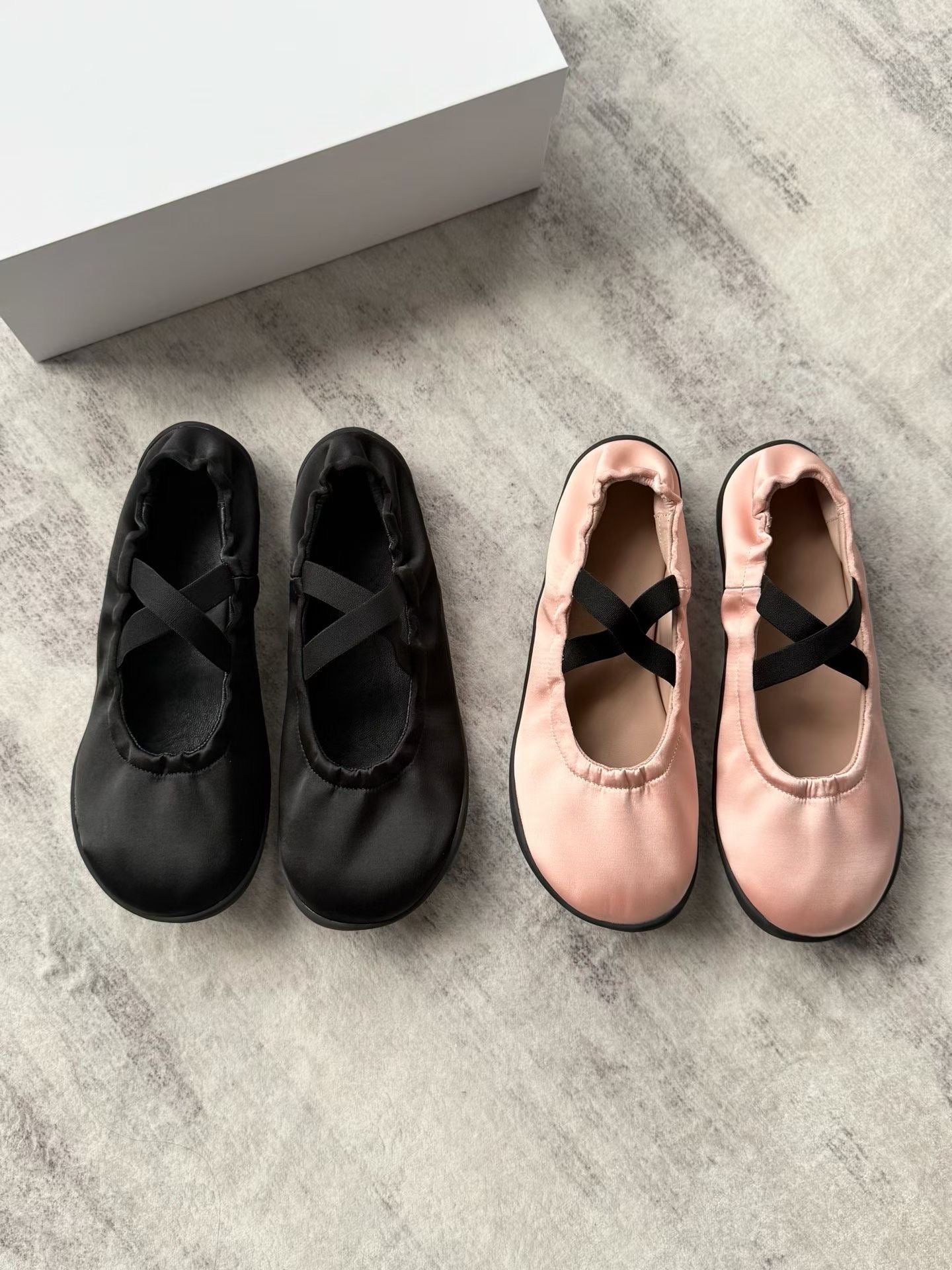 Elastic Strap Satin Ballet Flats