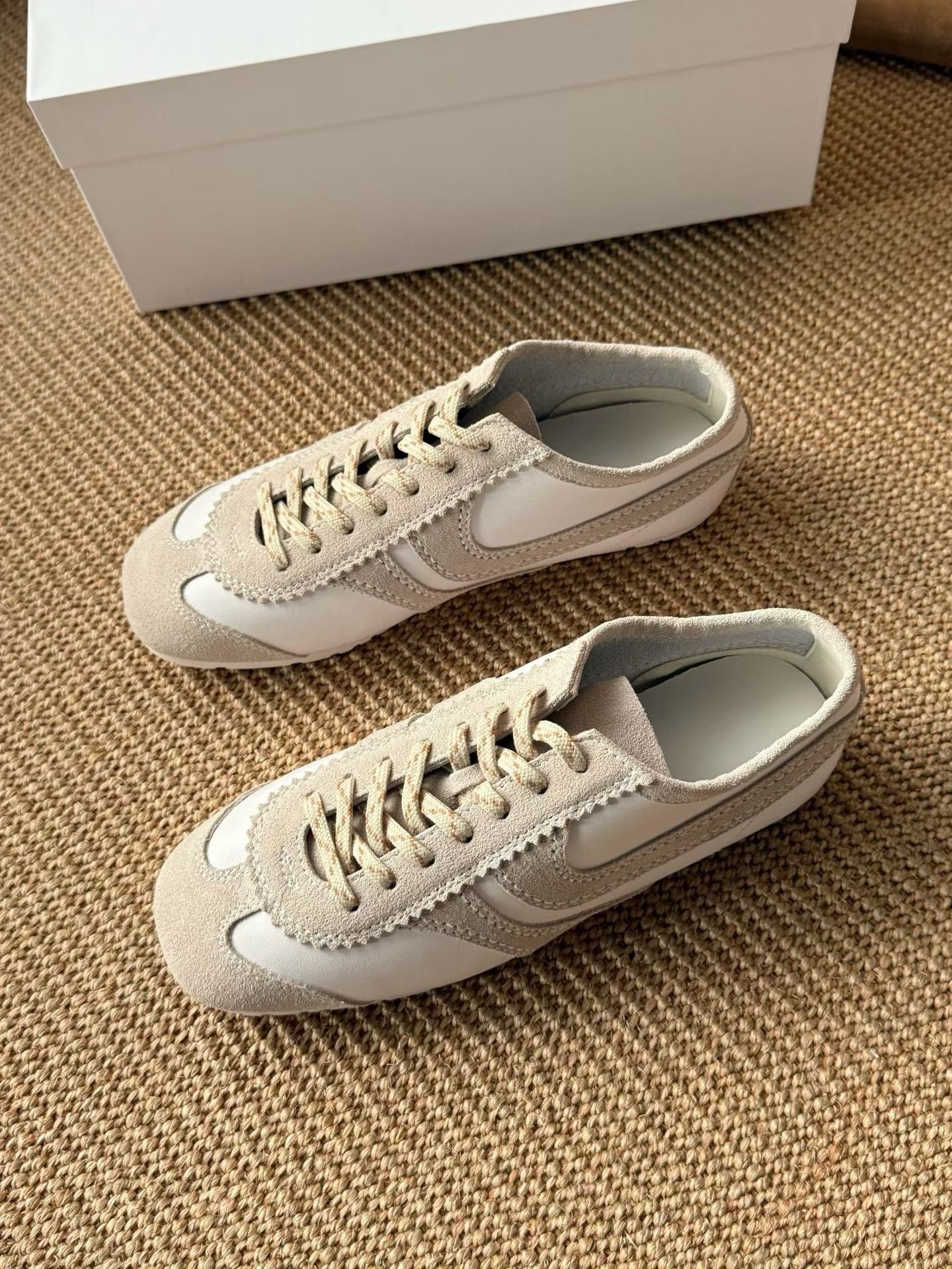 Retro Leather Suede Trainer Sneakers