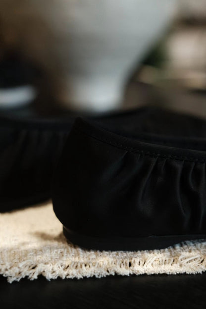 Silk Pleated Ballet Flats