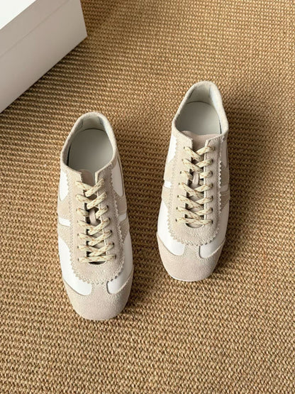 Retro Leather Suede Trainer Sneakers