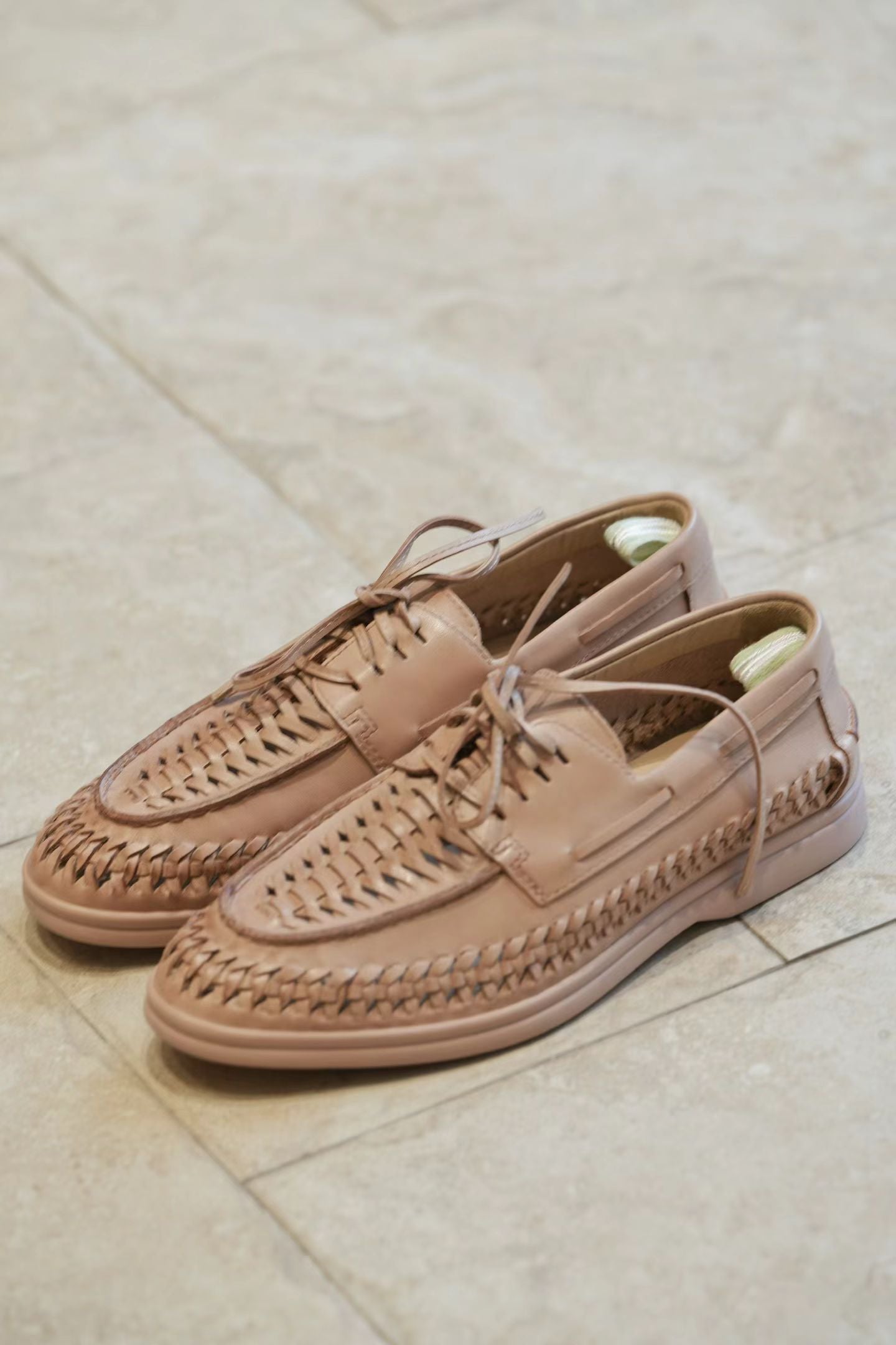 Woven Leather Tassel Loafers