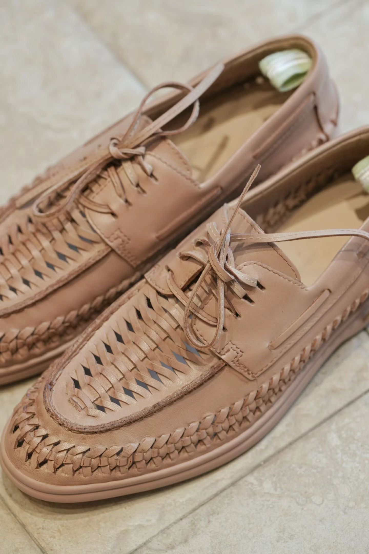 Woven Leather Tassel Loafers