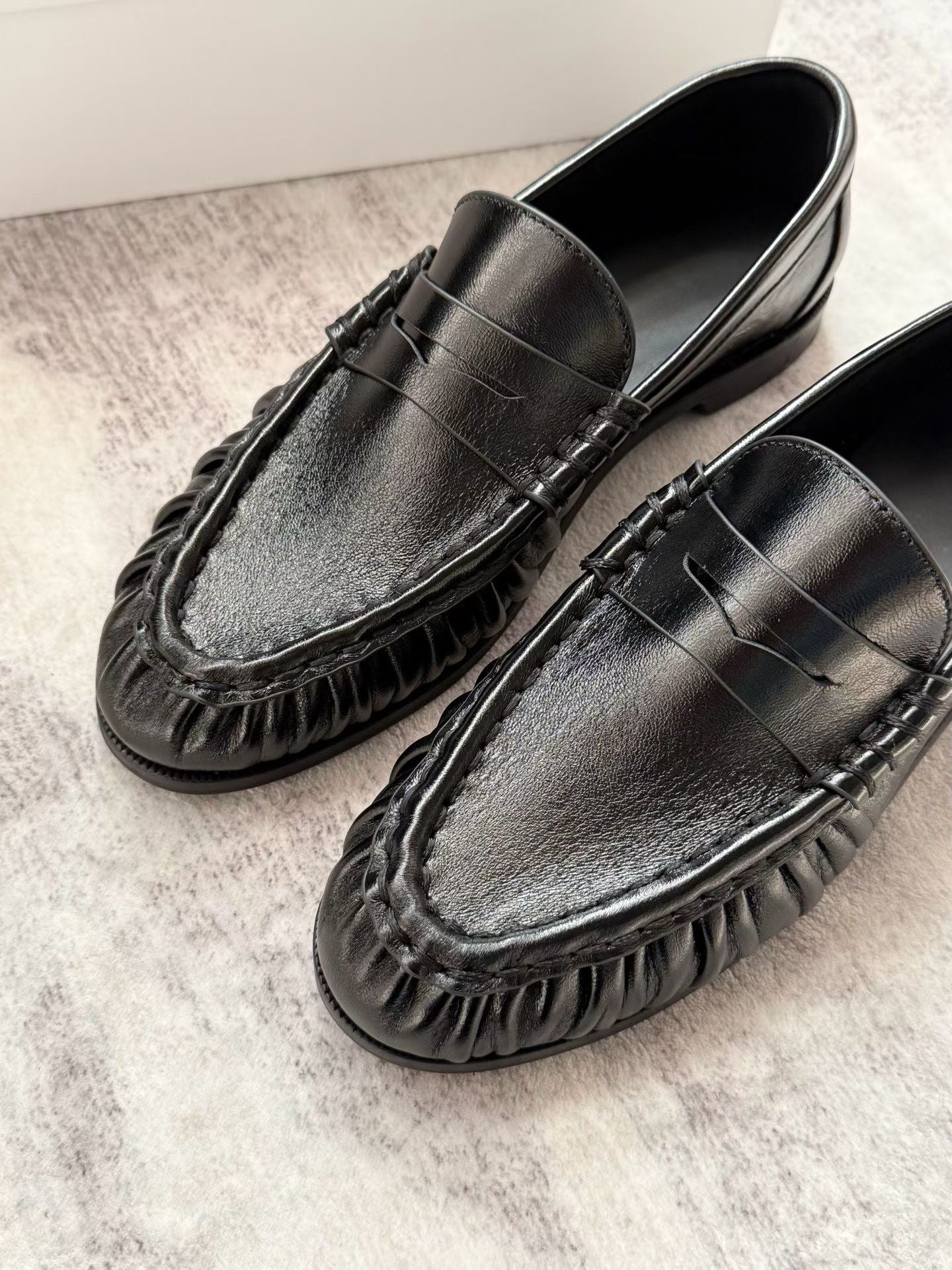 Classic Pleated Leather Loafers