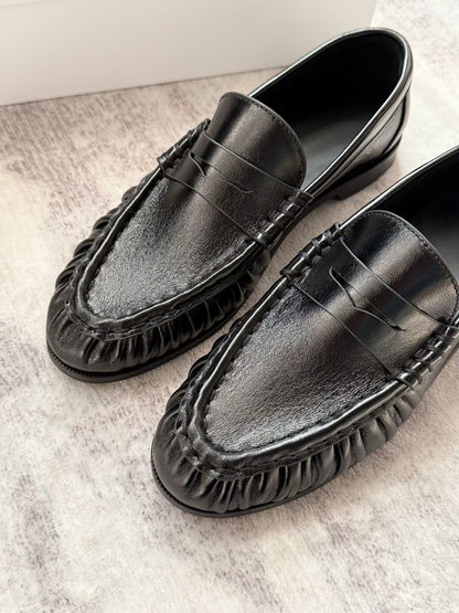 Classic Pleated Leather Loafers