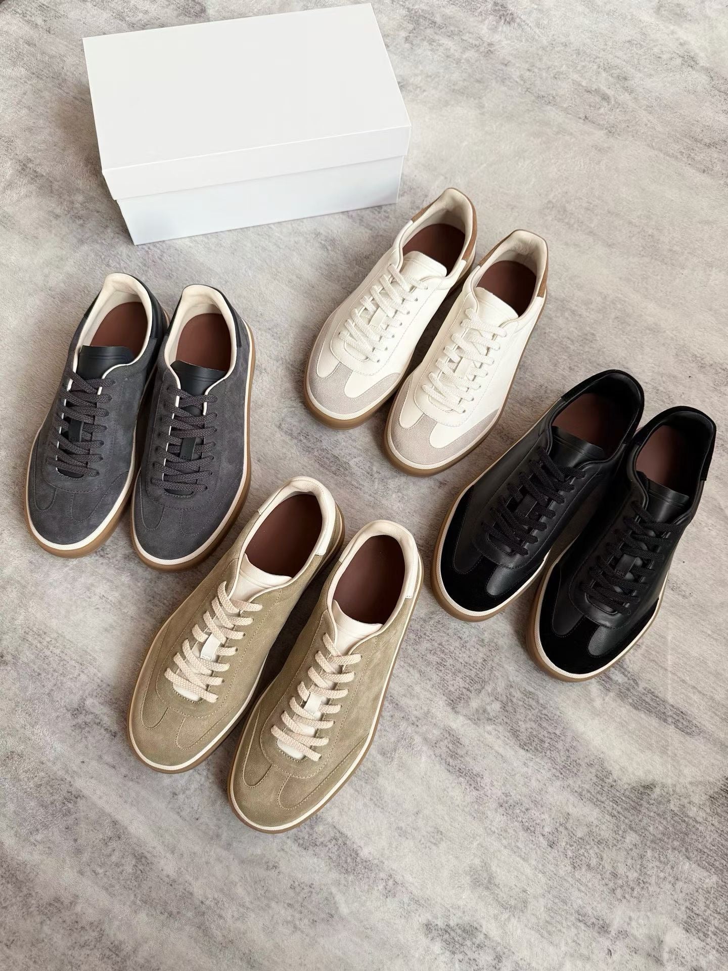 Retro Leather Tennis Trainer Sneakers