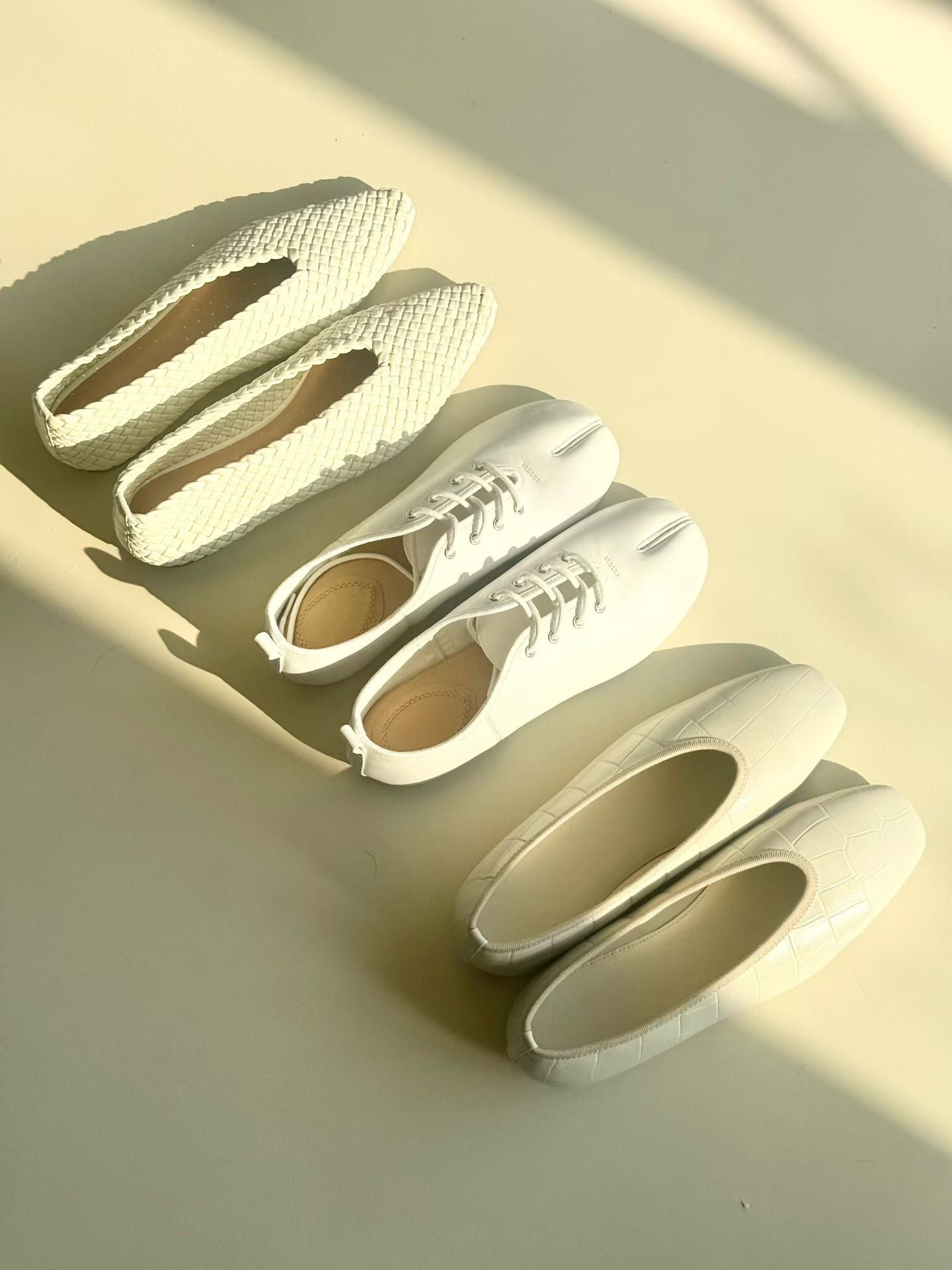 Woven Lambskin Leather Ballet Flats