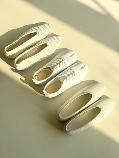 Woven Lambskin Leather Ballet Flats