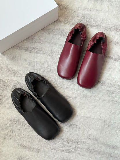 Soft Leather Slip-On Flats