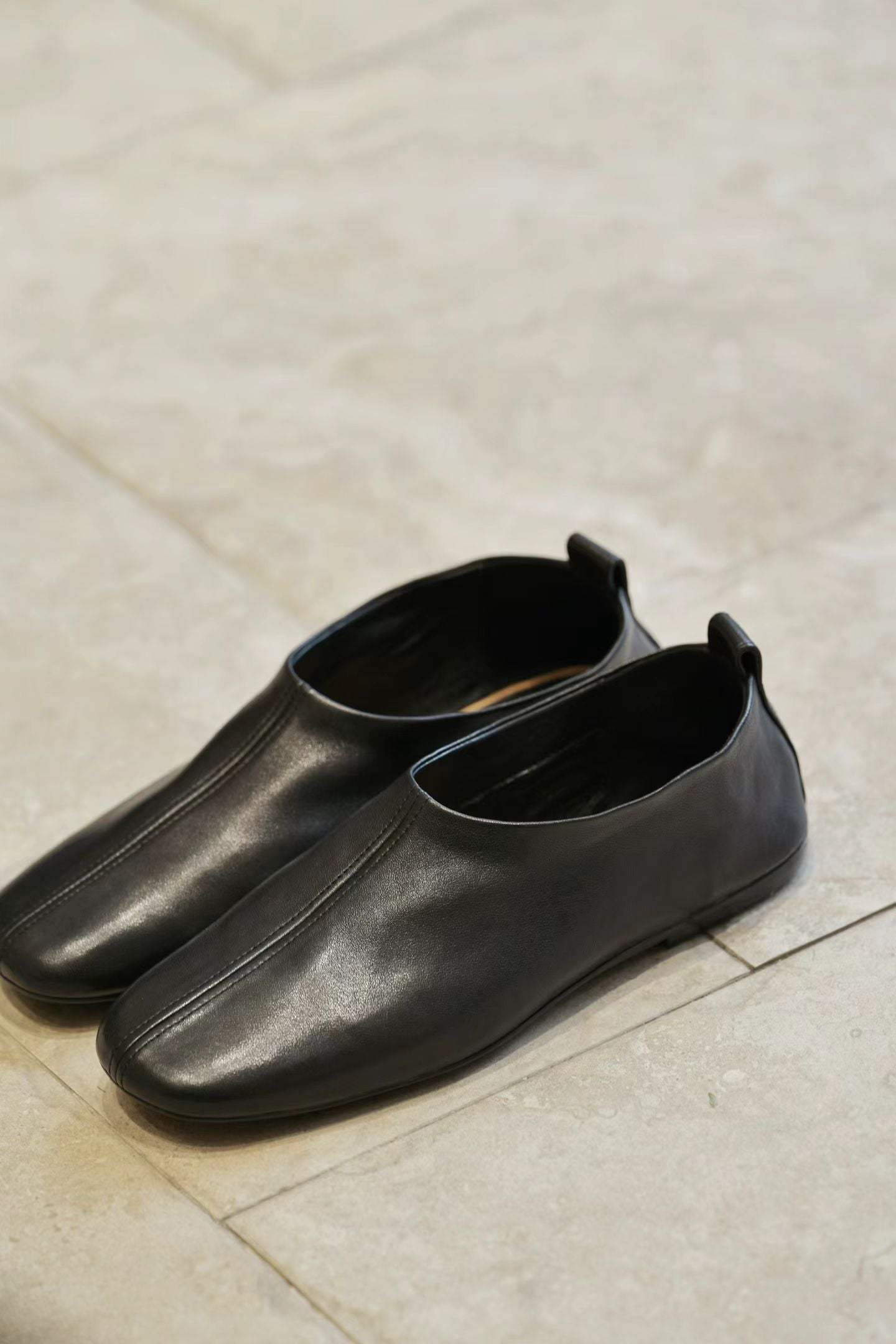 Minimalist Soft Leather Slip-On Flats