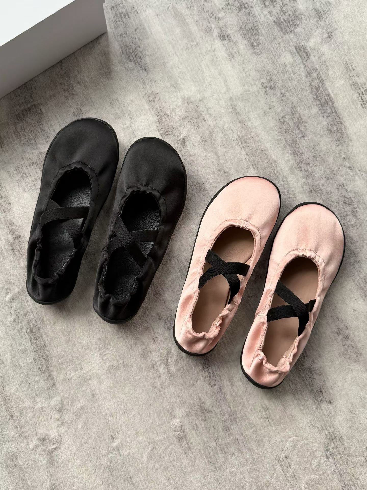 Elastic Strap Satin Ballet Flats