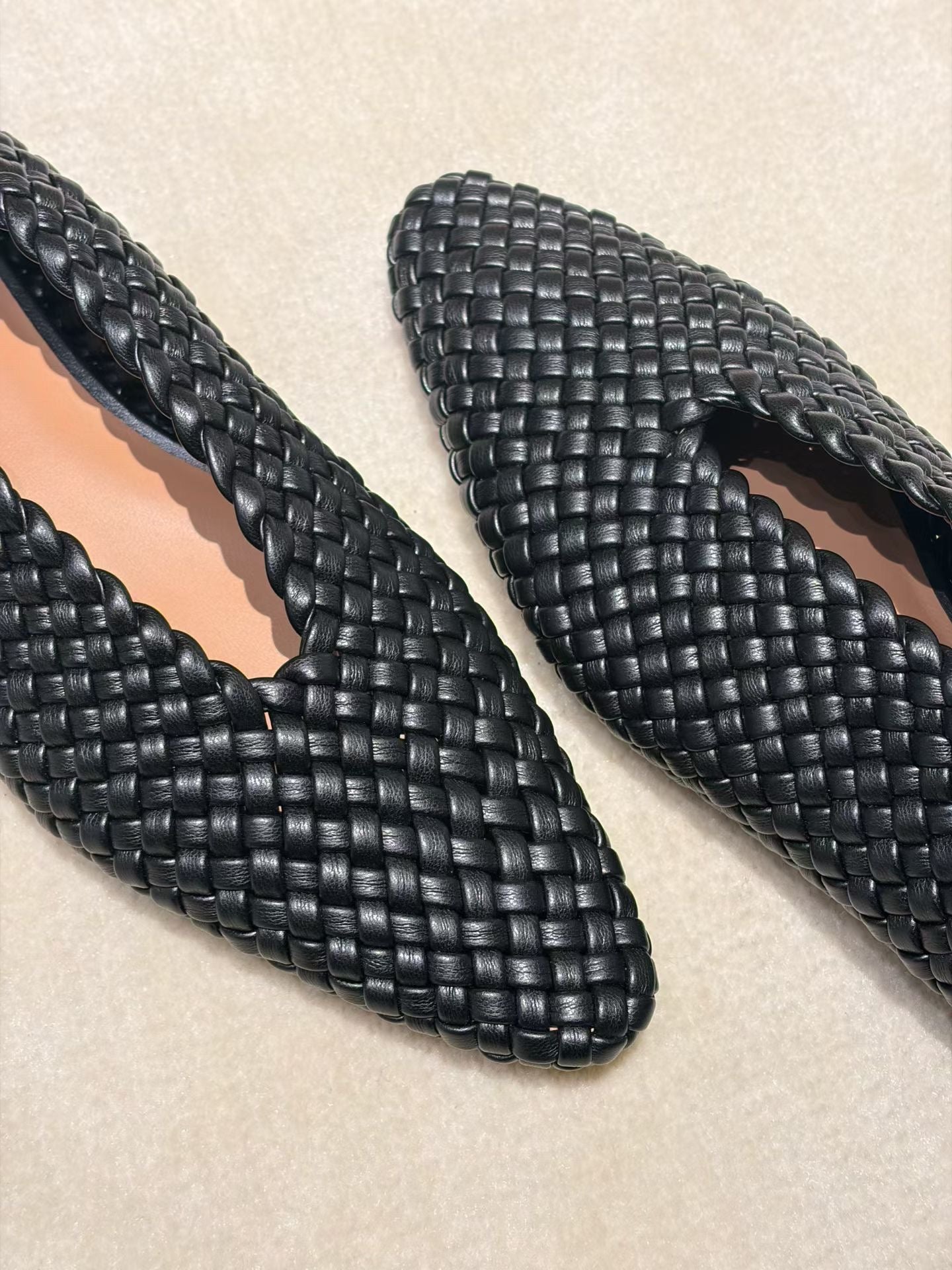 Woven Lambskin Leather Ballet Flats
