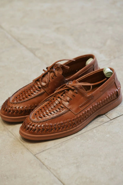 Woven Leather Tassel Loafers