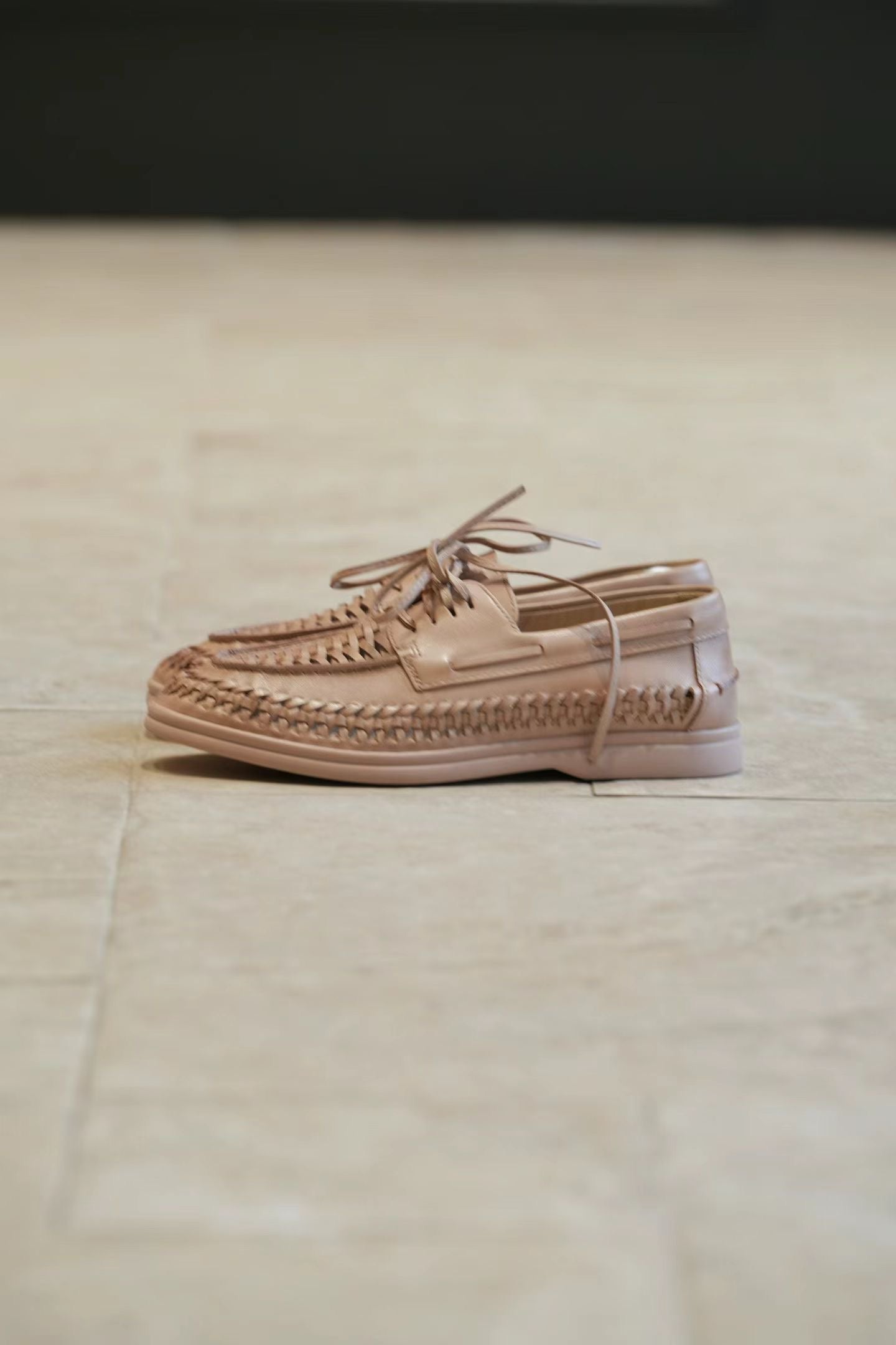 Woven Leather Tassel Loafers