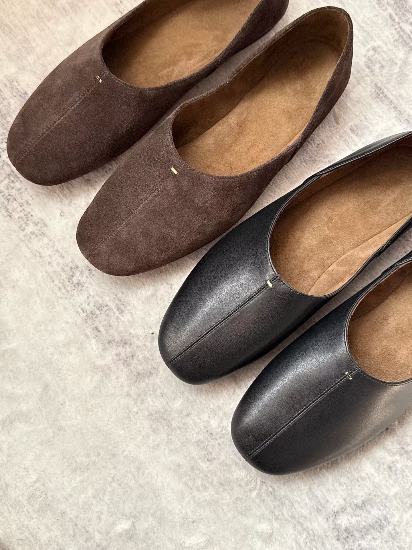 Retro Soft Leather Ballet Flats